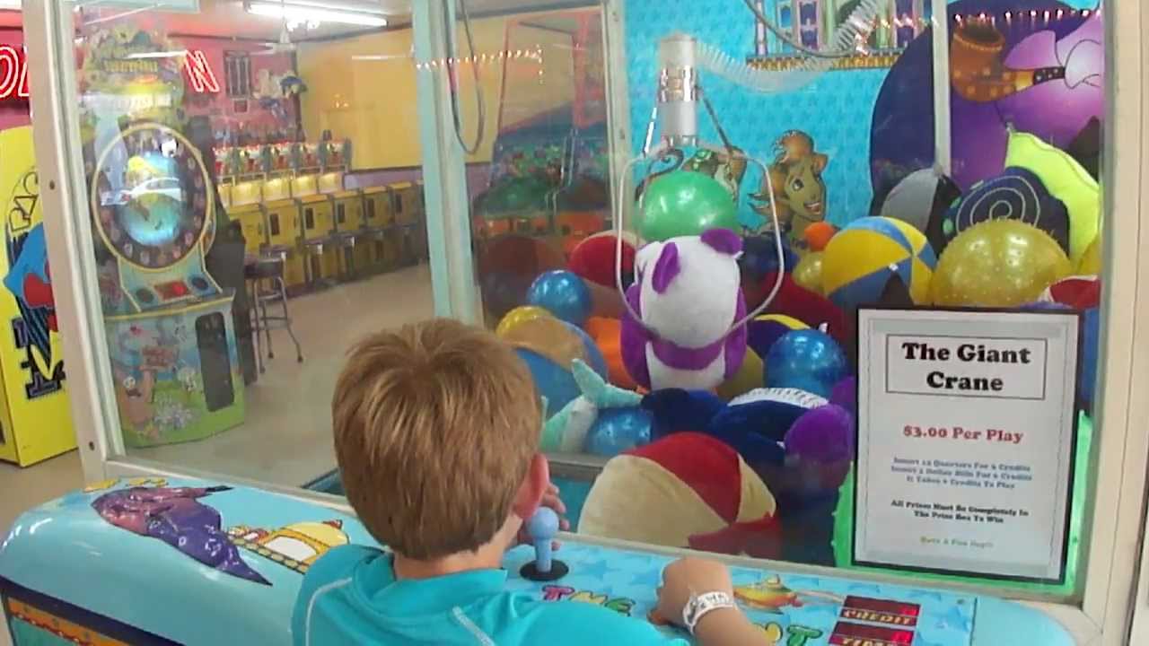 Giant crane game (claw machine) win at Myrtle Beach